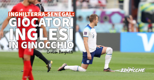 Inghilterra-Senegal: giocatori inglesi in ginocchio