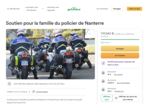 La colletta per il poliziotto francese è da record