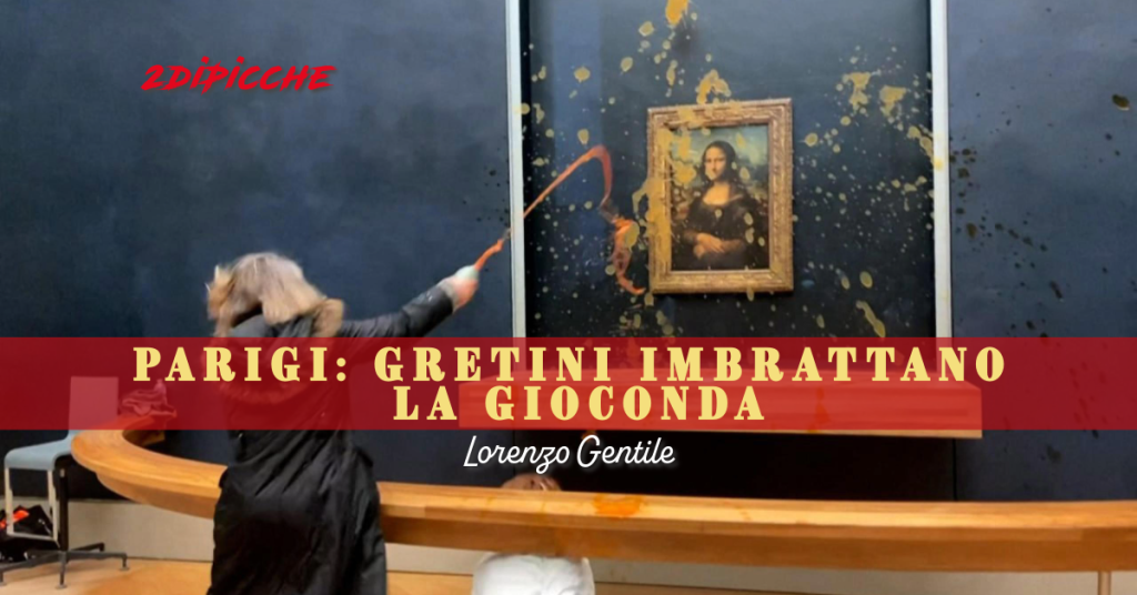 Parigi: Gretini imbrattano la Gioconda