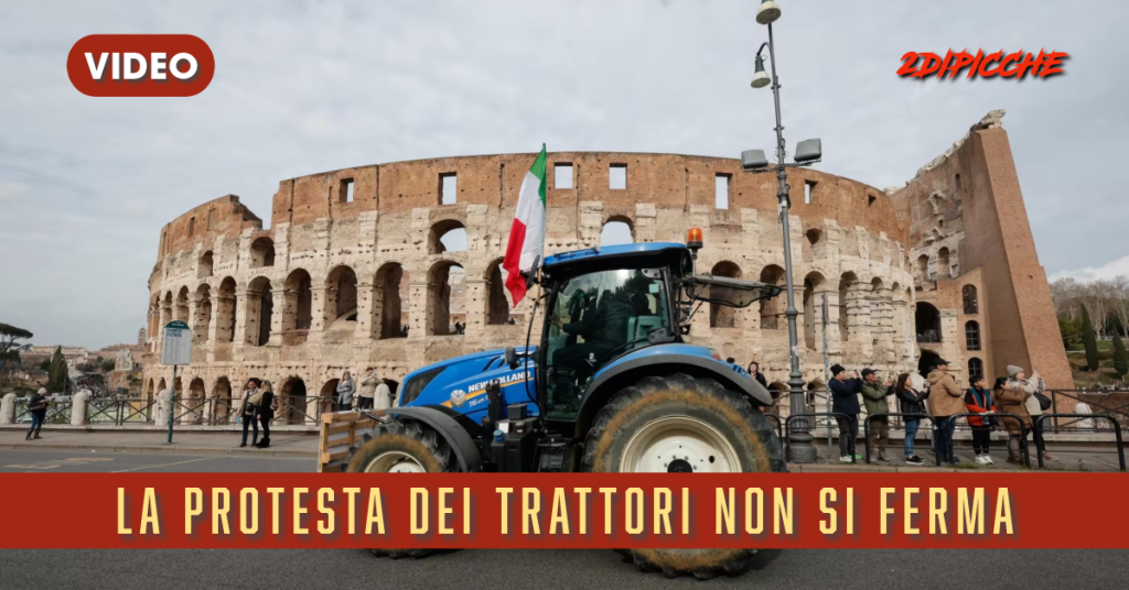 La protesta dei trattori non si ferma: a Roma in centinaia contro UE e governo Meloni