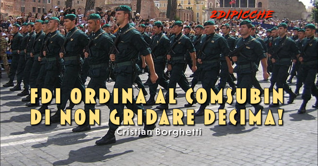 FDI ordina al Comsubin di non gridare Decima!