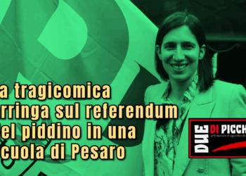 La tragicomica arringa sul referendum del piddino in una scuola di Pesaro
