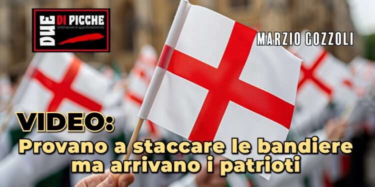 VIDEO: Provano a staccare le bandiere ma arrivano i patrioti