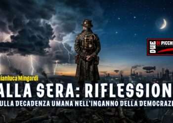 Alla sera: riflessioni sulla decadenza umana nell’inganno della democrazia