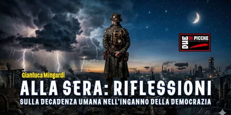 Alla sera: riflessioni sulla decadenza umana nell’inganno della democrazia
