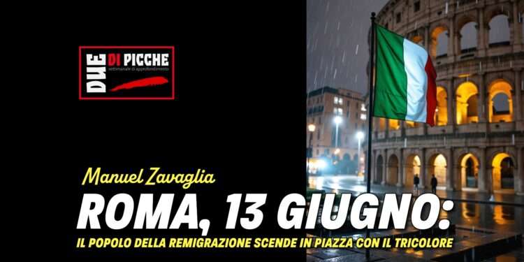 Roma, 13 giugno: il popolo della Remigrazione scende in piazza con il Tricolore