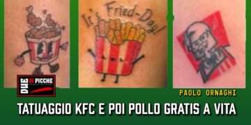 Tatuaggio KFC e poi pollo gratis a vita